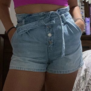 American Eagle Paperbag Denim Shorts